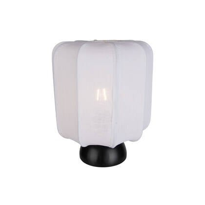 QAZQA Japandi tafellamp zwart met witte kap - Nori