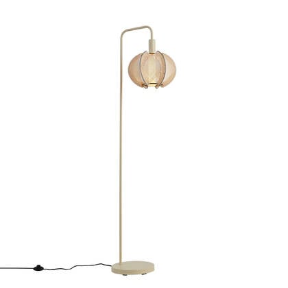 QAZQA Japandi vloerlamp beige met kap - Gertie