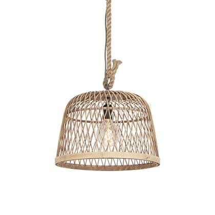 QAZQA Landelijke hanglamp touw met rotan - Calamus