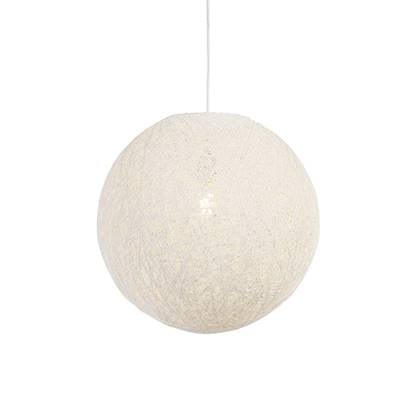 QAZQA Landelijke hanglamp wit bol 45cm - Corda
