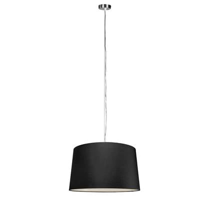QAZQA Moderne hanglamp staal met kap 45 cm zwart - Cappo 1