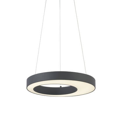 QAZQA Moderne hanglamp zwart 50cm incl. LED 3-staps dimbaar -