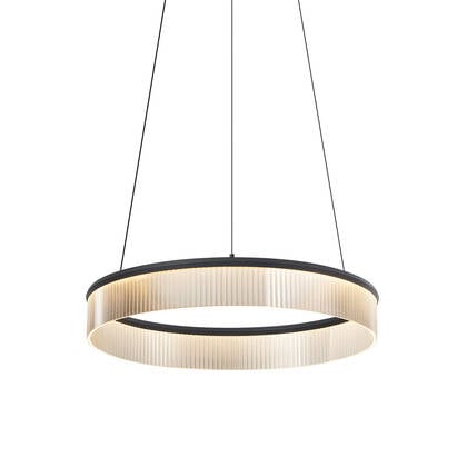 QAZQA Moderne hanglamp zwart 59cm incl. LED 3-staps dimbaar - Anello