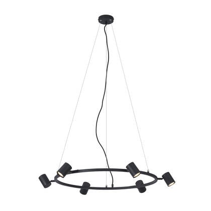 QAZQA Moderne hanglamp zwart 6-lichts - Jeana Circle
