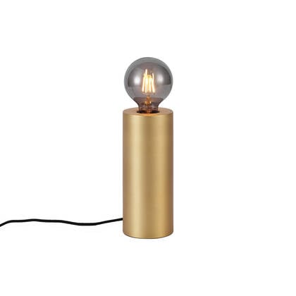 QAZQA Moderne tafellamp messing 24cm - Cylinder