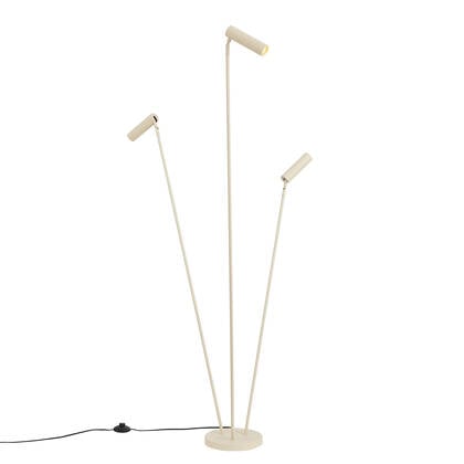 QAZQA Moderne vloerlamp beige 3-lichts GU10 35mm - Thomas