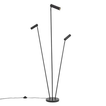 QAZQA Moderne vloerlamp zwart 3-lichts GU10 35mm - Thomas