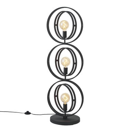 QAZQA Moderne vloerlamp zwart 3-lichts - Indu