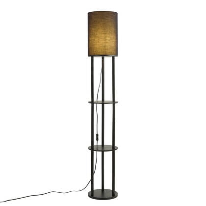QAZQA Moderne vloerlamp zwart - Stojon