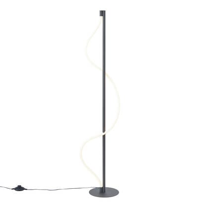 QAZQA Moderne vloerlamp zwart incl. LED 3-staps dimbaar - Twirl