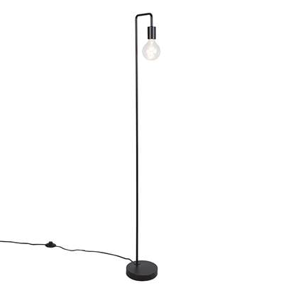 QAZQA Moderne vloerlamp zwart rond 145cm - Facil