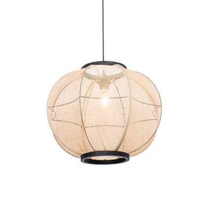 QAZQA Oosterse hanglamp bruin stof 48 cm - Rob