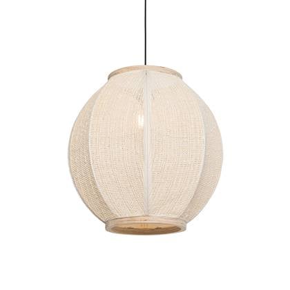 QAZQA Oosterse hanglamp naturel stof 46 cm - Rob
