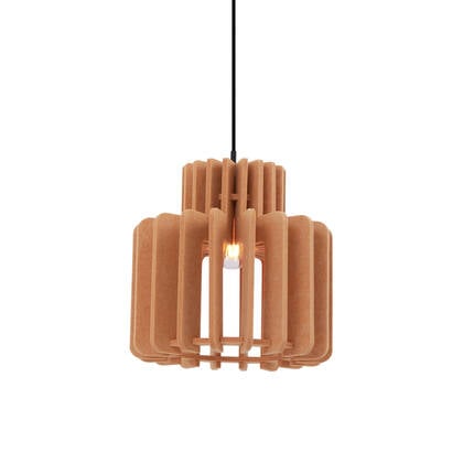 QAZQA Retro hanglamp zwart met oranje kap - Felt