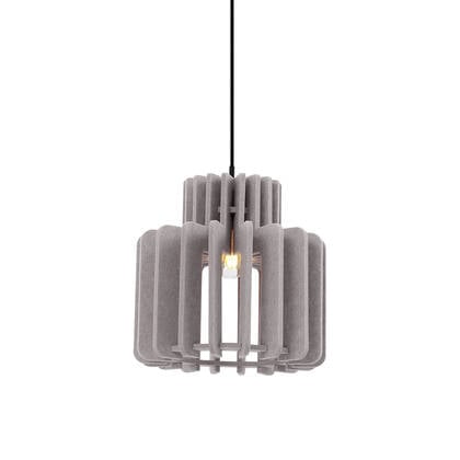QAZQA Retro hanglamp zwart met taupe kap - Felt