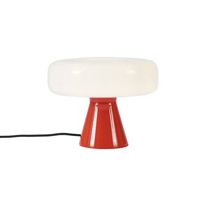 QAZQA Retro tafellamp rood met wit - Knop