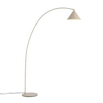 QAZQA Retro vloerlamp beige met witte binnenkant - Triangolo