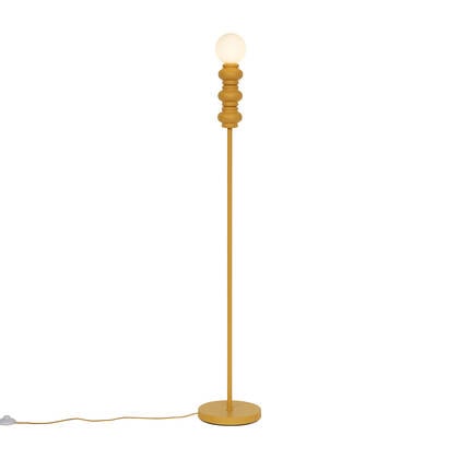 QAZQA Retro vloerlamp okergeel met mat glas - Fedde