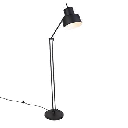 QAZQA Retro vloerlamp zwart draai- en kantelbaar - Chappie