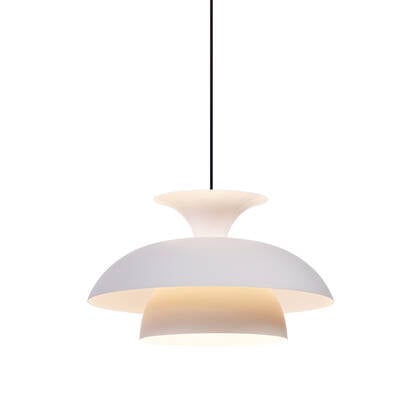 QAZQA Scandinavische hanglamp beige met witte binnenkant - Titus