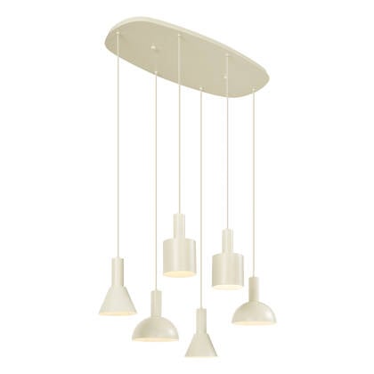 QAZQA Scandinavische hanglamp creme 6-lichts - Biles