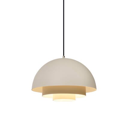 QAZQA Scandinavische hanglamp creme met witte binnenkant - Loes