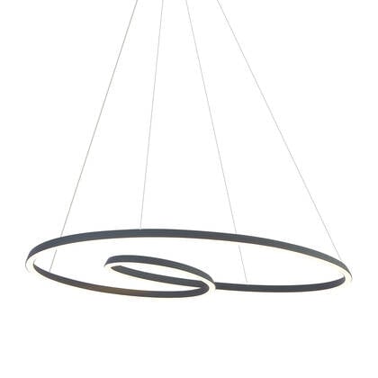 QAZQA Scandinavische hanglamp zwart 110cm incl. LED 3-staps dimbaar -