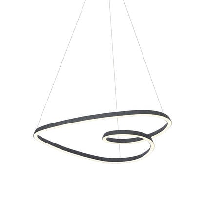 QAZQA Scandinavische hanglamp zwart 72cm incl. LED 3-staps dimbaar -