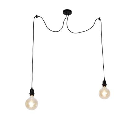 QAZQA Smart hanglamp zwart incl. 2 Wifi G125 - Cava