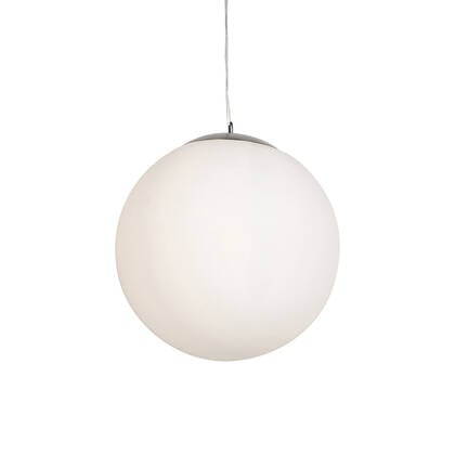 QAZQA Smart scandinavische hanglamp zilver met opaal glas 50cm incl.