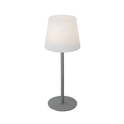 QAZQA Tafellamp grijs oplaadbaar incl. LED en dimmer IP54 - Jude