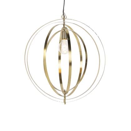 QAZQA Vintage hanglamp messing draaibaar - Rings