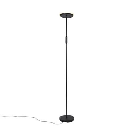 QAZQA Vloerlamp zwart incl. LED met afstandsbediening - Bumu