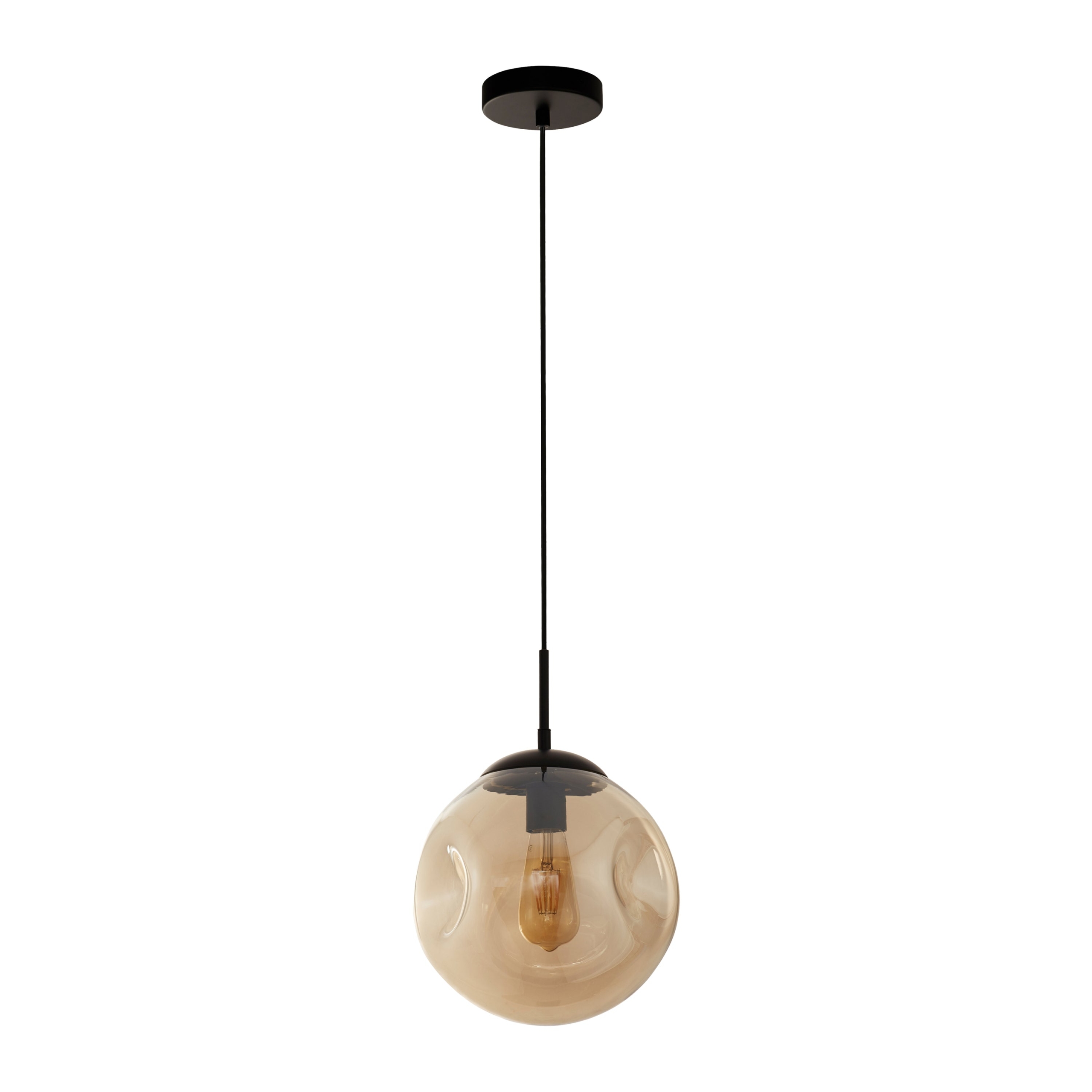 Searchlight Punch Hanglamp 1-lichts - Zwart / Champagne