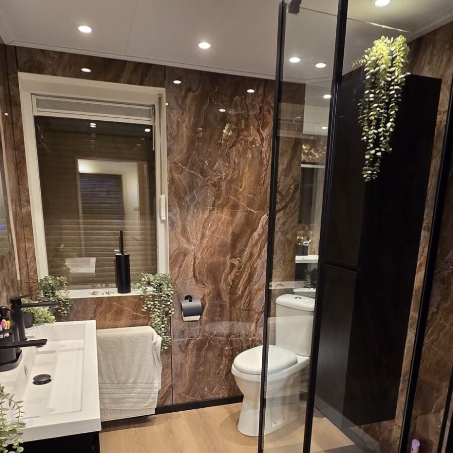 PVC Marmer Wandpaneel Onyx Koper 260x122x0,3cm - Afbeelding 2