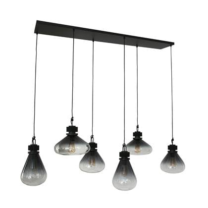Steinhauer - Flere - hanglamp 6 lichts - smoke glas