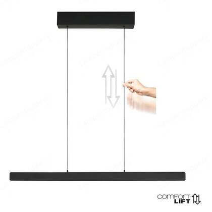 Steinhauer Hanglamp Fluxy Zwart Easy-lift & Sensor-Dimmer L 120 cm