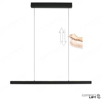 Steinhauer Hanglamp Fluxy Zwart Easy-lift & Sensor-Dimmer L 160cm
