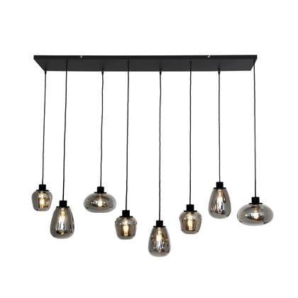 Steinhauer - Reflexion - hanglamp 8 lichts - zwart