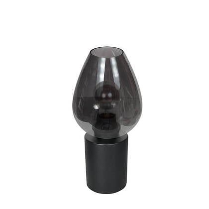 Steinhauer - tafellamp - Bloeba - zwart - glas metaal - Ø 15cm - E27