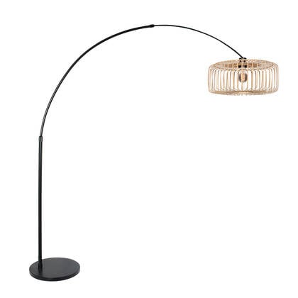 Steinhauer - vloerlamp - Sparkled Light - naturel zwart - bamboe