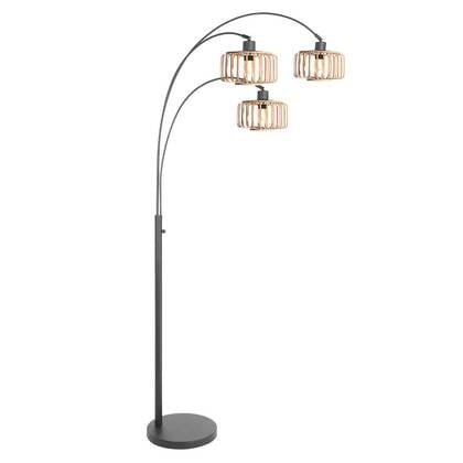 Steinhauer - vloerlamp - Sparkled Light - zwart - bamboe metaal -