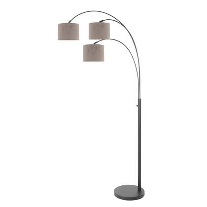 Steinhauer - vloerlamp - Sparkled Light - zwart - metaal velours stof