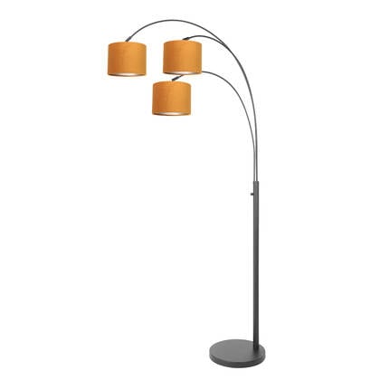 Steinhauer - vloerlamp - Sparkled Light - zwart - metaal velours stof