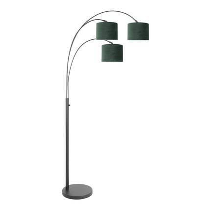 Steinhauer - vloerlamp - Sparkled Light - zwart - metaal velours stof