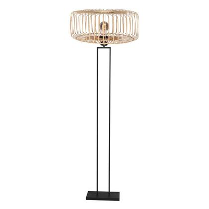 Steinhauer - vloerlamp - Stang - zwart - bamboe metaal - Ø 50cm - E27