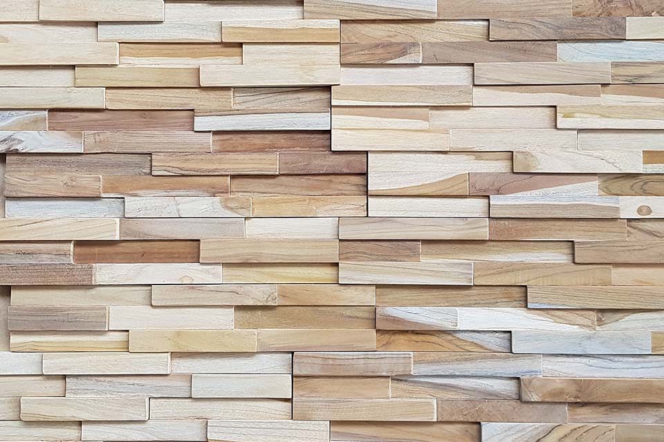 Houtstrips 3D Teakhout Rea 50x18cm - Afbeelding 2