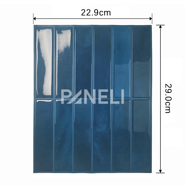 Tegelsticker Blauw Langwerpig - 29 cm x 22.9 cm x 0.11 cm | 0.07 kg | Paneli zelfklevende steenstrips - Afbeelding 3