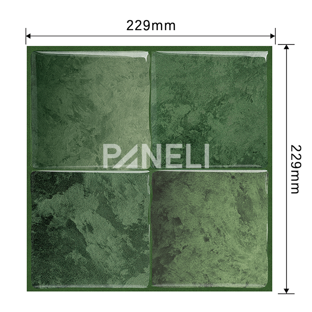 Tegelsticker Vierkant Groen - 23 cm x 23 cm x 0.11 cm | 0.07 kg | Paneli zelfklevende steenstrips - Afbeelding 3