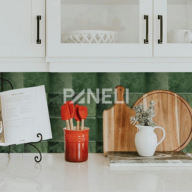 Tegelsticker Vierkant Groen - 23 cm x 23 cm x 0.11 cm | 0.07 kg | Paneli zelfklevende steenstrips